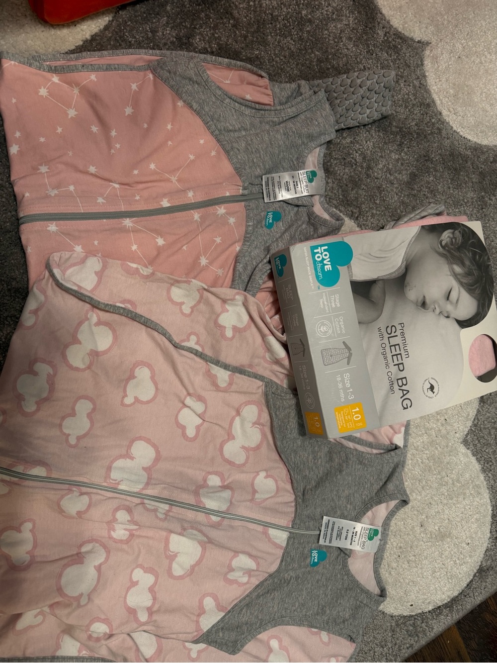 Love To Dream Pink Cloud & Constellation Sleep Bags
